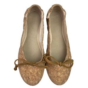 Sperry Cork Ballet Flats Tan With Leather Upper And Rubber Sole Women’s Size 9